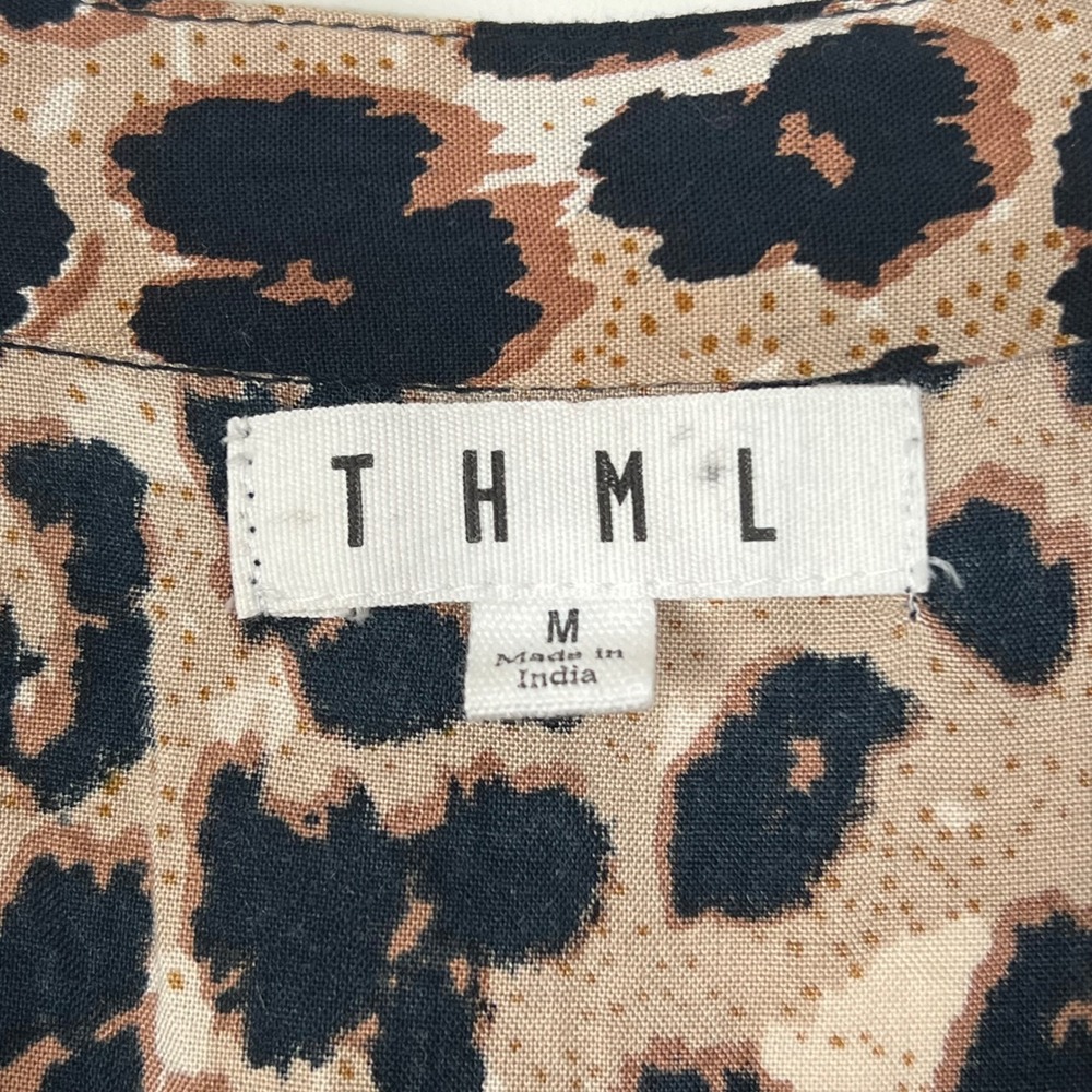 THML Women's Leopard Print Embroidered Tassel Top Size Medium - Picture 3 of 16